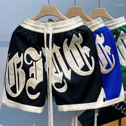 Y2K Mens Shorts pour hommes coréens Streetwear Breechs LETTRE EMPRODURE HARUKU PANTS COURT