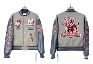 Y2k nieuwe Amerikaanse letter M geborduurde hoge kwaliteit honkbal uniform heren jas Harajuku hiphop rock losse jas straat kleding R5jw #