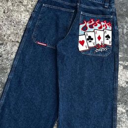 Y2K – jean ample en quatre pièces pour hommes, nouvelle mode rétro hip hop, broderie graphique, Vintage, bleu, rue, Style gothique Punk, pantalon de vadrouille décontracté