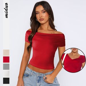 Y2K – T-shirt court et Sexy à col en v pour femmes, haut deux vêtements, nouvelle collection Spice Bm