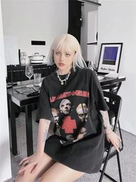 Y2K Oversized Vintage Duitse Chariot Band retro oude korte mouwen high street losse Amerikaanse casual heren en dames Tshirt 240318