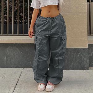 Y2k – pantalon surdimensionné avec cordon de serrage, taille basse, Parachute, coupe ample, pantalon de survêtement pour femmes, survêtement Cargo, tenues Streetwear