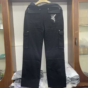 Y2k pantalon Simple rétro métal lettre imprimé multi-poches fermeture éclair pantalons longs hommes femmes Couple Cargo pantalon