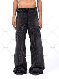 Y2K Punk Hip-Hop Jeans Loose Lacing Clothing Mens Pantalon Pantalon Pantalon Femmes Street Colonal Travels Vêtements Déchirure Style 240510