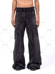 Y2k punk hiphop jeans los wassende kleding heren vloer dweilbroek dames straat kleding kust werkkleding scheurstijl 240510