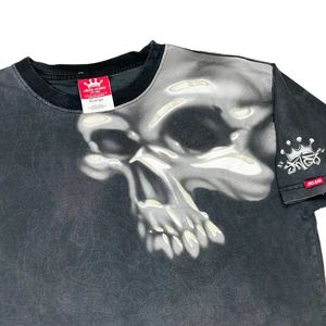 Y2k rétro gothique crâne imprimement graphique t-shirt punk mous surdimensionné femmes tshirt en vrac harajuku hip hop streetwear tops 240325