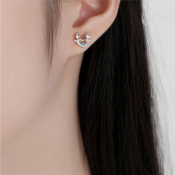 Y2K S925 argent Sterling renne hypoallergénique femmes boucle d'oreille mode Animal mignon boucles d'oreilles breloques bijoux de luxe cadeau 240228