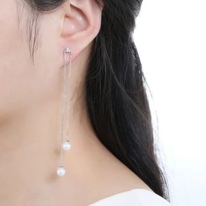 Y2K S925 argent Sterling femmes charme brillant boucles d'oreilles hypoallergénique perle boucle d'oreille élégante lumière luxe fille bijoux cadeau 240228