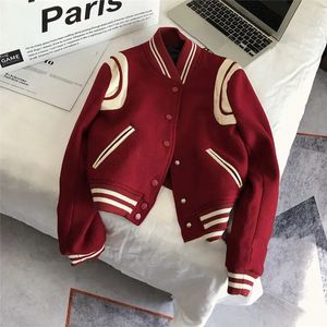 Y2K Streetwear Baseball Veste Women College Uniforme Verse Varsity Vestes féminines coréen HARAJUKU MASE MATIE