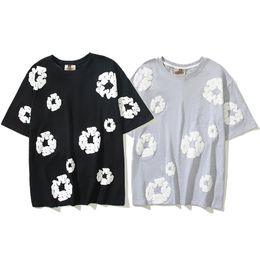 Y2K Streetwear Pleine Mousse Imprimé Coton T-shirt D'été pour Hommes et Femmes T-shirt À Manches Courtes Surdimensionné Top T-Shirts