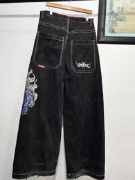 Y2K Streetwear Harajuku Hip Hop Retro Impressão Gráfica Baggy Homens Mulheres Calças Jeans 240102