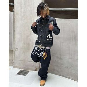 Y2K Streetwear Haruku Hip Hop Cartoon Grafische Print Baggy Jeans Zwarte Broek Mannen Vrouwen 2023 Nieuwe Gothic Wijde Pijpen broek