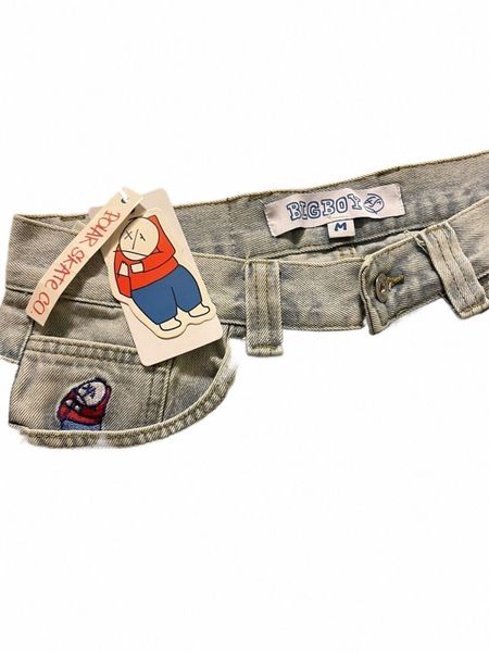 Y2K Streetwear Jeans Big Boy Jeans Harajuku Hip Hop Carto Broderie Baggy Pantalon Hommes Femmes Casual Taille Haute Pantalon Large Nouveau 45g6 #