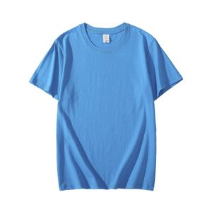 Y2k Zomer 100% Katoen Lichtblauw Mannen T-shirt Hoge kwaliteit Kies 23 Kleur Man Tees Korte Mouw Losse tops Kleding S-5XL 240220