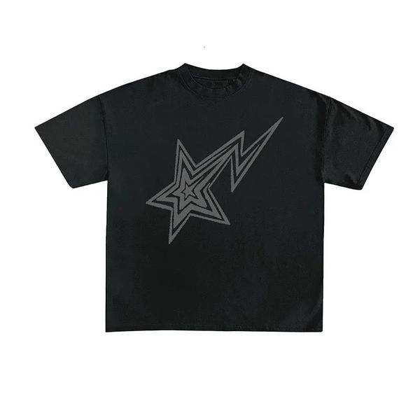 Y2K T-shirt Hip Hop Star imprimé graphique Shirt Shirt à manches Men Femmes HARAJUKU PUNK ROCK ONIDÉSIMÉSIR TOPS Streetwear 240409