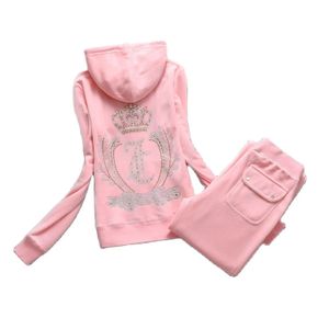 Y2K Velvet Sportswear Juicy Track Switsuit Women's Castain Sweets y pantalones Conjunto de dos piezas