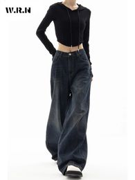Y2K Vintage cintura alta Harajuku pantalones vaqueros sueltos moda coreana para mujer Grunge pierna ancha pantalones de mezclilla de gran tamaño ropa femenina 240118