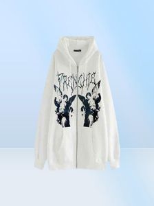y2k Winter Hoodies Ropa Grunge Sweatshirts Goth Tops Kleding Vintage Esthetische Emo Zip Up Trui Fee Jassen Jas 2112243027277