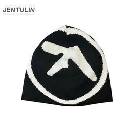 Y2K Women Hat Breat Beanies Aphex Twin Caps For Men Y2K Streetwear Winter Fashion Kpop Vintage Gothic Warm Hip Hop Unisex BF 240410