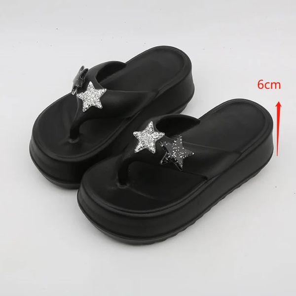 Y2K Women Summer Star for Pentagram Fashion Tong-flip-flop Flip-Flip Casual Platform Céde Sandales coréennes Outdoor Slippers de plage non glissantes 240410 983