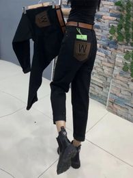 Y2k femmes jean noir Harlan grand Design sens taille haute mince élastique radis pantalon mode 240307