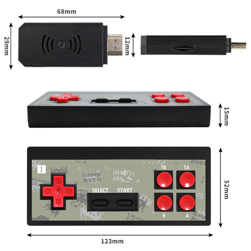 Y2S Game Console Host Set Mini HD Wireless Double Person Play Games Host Support HD TV Output Includes 1800 Plus Games With 2 Game Controllers DHL