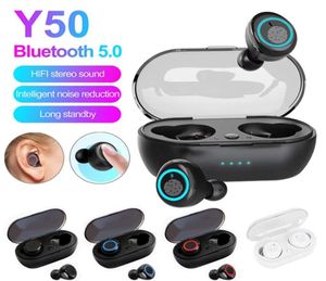 Y50 TWS écouteurs Bluetooth sans fil musique casque stéréo écouteurs de sport intra-auriculaires avec microphone avec boîte de chargement pour téléphone intelligent5527909