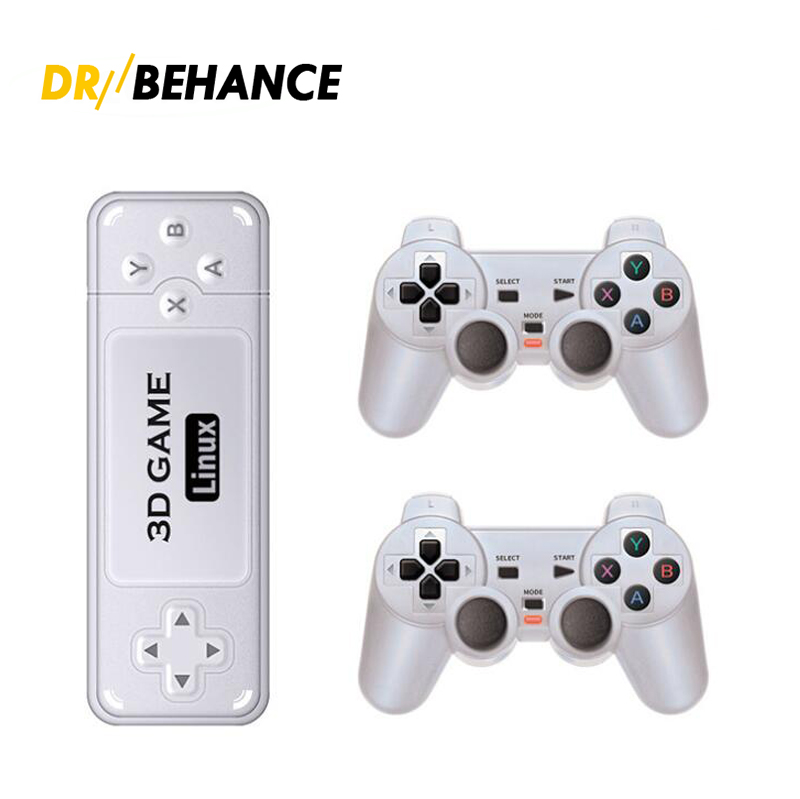 Console per videogiochi Y6 Retro Game Stick 2.4G Controller wireless Emuelec4.3 Gamepad Game Box 4K TV HD Output 10000+ Giochi con confezione al dettaglio