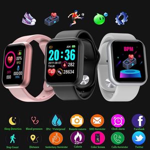 Y68 D20 SmartWatch Pulsera de fitness Presión arterial Monitor de ritmo cardíaco Podómetro Pulsera cardiovascular Hombres Mujeres Reloj inteligente para IOS Android #012