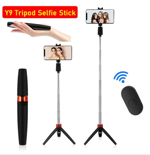 Y9 Selfie Stick Bluetooth Mini Trípode Selfie Stick Extendible Handheld Autoetrato con obturador remoto Bluetooth para iPhone Andr5391338