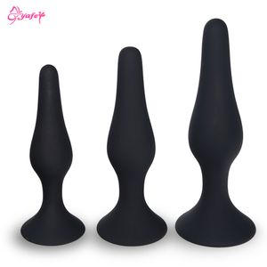 Yafei siliconen butt plug zuignap gladde anale plug waterdicht anaal dildo anaal speeltje voor beginners seksspeeltje voor mannen gay s m L y18110106