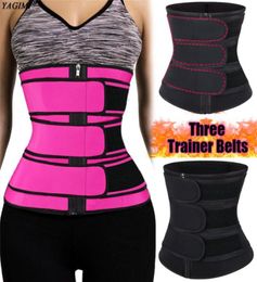 Yagimi 3 riem taille trainer korset neopreen zweetgordel lichaam shaper vrouwen afslankhuls reducerende kromme shaper workout trimmer cx23239442