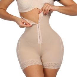 Yagimi Afslanken Ondergoed met Tummy Control Slipje Breasted Kant Butt Lifter Hoge Taille Trainer Body Shapewear Dames Fajas 210810