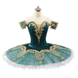 Yagp Ballet Stage Custume Professional Tutu Turquoise Blue Competiton Femmes Pancake Tutu Ballerina Costume Robe pour adulte173d