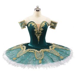 Yagp Ballet Stage Custume Professional Tutu Turquoise Blue Competiton Femmes Pancake Tutu Ballerina Costume Robe pour adulte305a