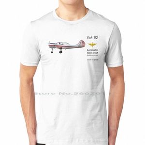 Yak-52 T-shirt 100% Cott Yak52 Yakovlev Entraîneur Avion Urss Russie École Sport Pilote Moteur Voltige Manches Courtes Lg h6wn #