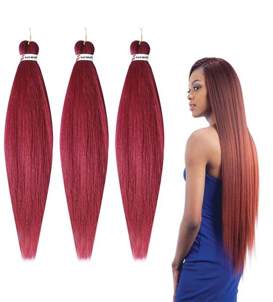 Yaki ezbraid ez tresse professionnelle synthétique ez tressé de tressage de tressage ombre yaki