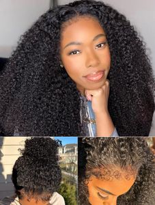 Yaki Adges coquines poils bouclés Baby Hair Hair Wig 360 Full Natural Hd Lace Frontal Wig Fracke