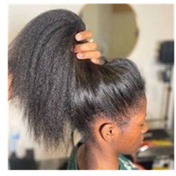 Yaki crépus perruque droite 4c crépus bord HD dentelle avant perruque de cheveux humains pour les femmes noires Nouveau lancé perruque de cheveux brésiliens naissance des cheveux naturelle réaliste 130% afro-américain