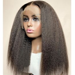 Yaki – perruque synthétique lisse sans colle, Lace Front transparente transparente, avec Baby Hair, perruque de Cosplay Durable pour femmes noires