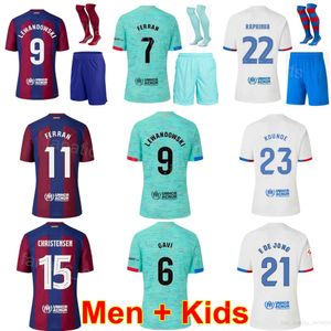 YAMAL Soccer Jerseys 23 24 Club Hommes Jeunes F.DE JONG JOAO CANCELO KOUNDE GAVI RAPHINHA LEWANDOWSKI FERRAN GUNDOGAN ROMEU BALDE CHRISTENSEN Maillot de football Kits BaSai