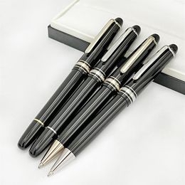 Bolígrafos de resina negra YAMALANG 145 con sistema de punta de bola con borde dorado para regalo de negocios 256z