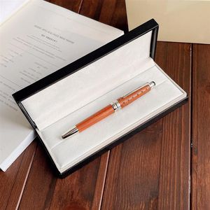 YAMALANG Luxe Pen Klassieke Ronde Massief Houten Handtekening Pennen Noble Gift abrikozenboom Materiaal Smeden Comfortabel Schrijven Good-Gift260t