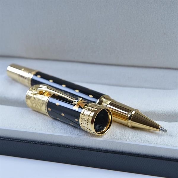 Bolígrafos de lujo YAMALANG, edición limitada, bolígrafo Elizabeth Rollerball, suministros de oficina de negocios de plata dorada negra con diamante y Serial254C
