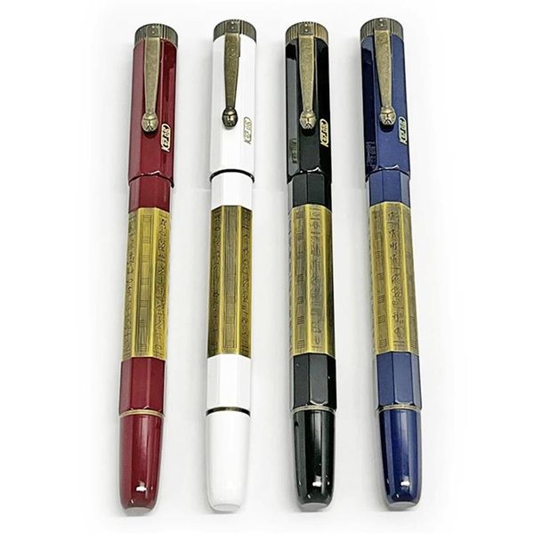 Stylo à bille signature de luxe YALAMANG forgé avec du métal bronze incrusté de hiéroglyphes égyptiens pour écrire un cadeau de papeterie pe3095