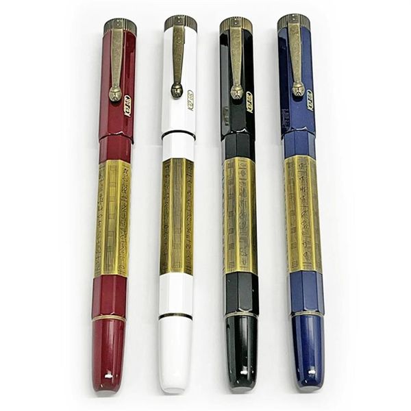 Stylo à bille signature de luxe YALAMANG forgé avec du métal bronze incrusté de hiéroglyphes égyptiens pour écrire un cadeau de papeterie pe2806