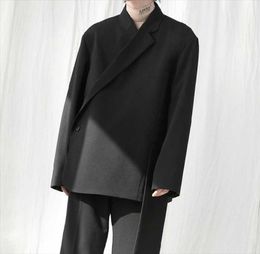Yamamoto Style Ultra Loose Dark Simple Simple Double Boil Asymetrical Personality Asymetrical Personality Jacket Men039S Suit Blazers3321126