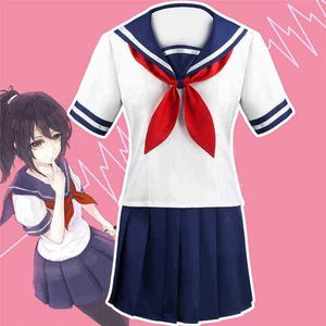 Yandere Simulator Ayano Aish Blanc Coton Jk Uniforme Uniforme Scolaire Collège Style Cosplay Costume Jeu Anime Jeu De Rôle J220720