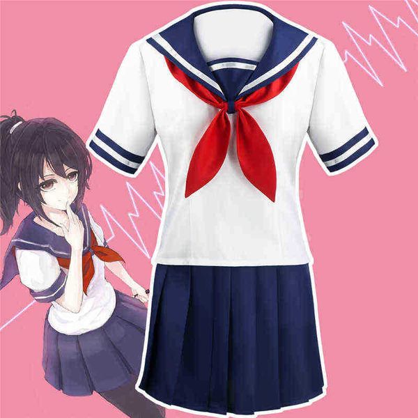 Yandere Simulator Ayano Aish Algodón blanco Jk Uniforme Uniforme escolar Estilo universitario Cosplay Juego de disfraces Anime Juego de rol J220720