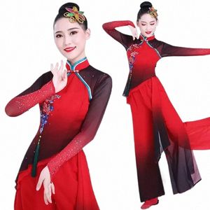 Yangko Danskostuums Elegante Nationale Fan Paraplu Danspak Traditial Chinese Danskostuums Yangko Hanfu Festival Outfit W44a #
